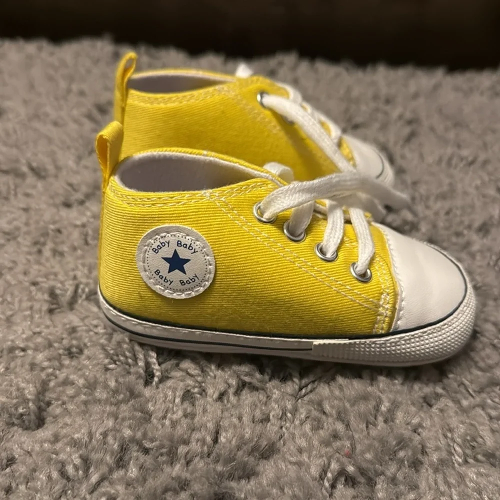 NWOT Baby Girl or Boy High Top Yellow Sneakers